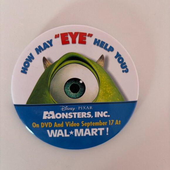 Monsters Inc Walmart Promo Button - Picture 5 of 6